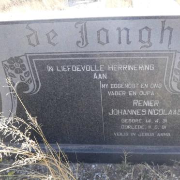 JONGH Renier Johannes Nicolaas, de 1931-1981