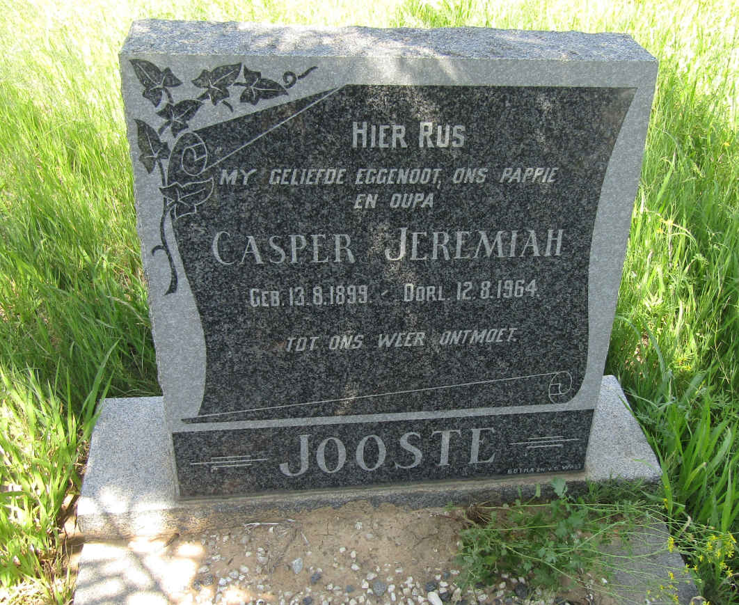 JOOSTE Casper Jeremiah 1899-1964
