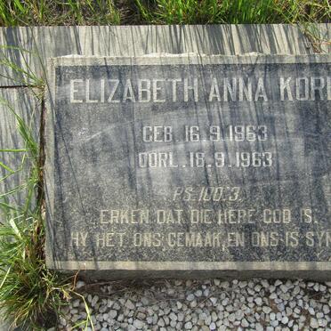 KORB Elizabeth Anna 1963-1963