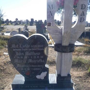 KEYNEL John Matthew 1928-1988 &amp; Maria Magrietha Johanna KOEGELENBERG 1938-2001