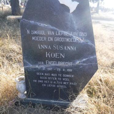 KOEN Anna Susanna nee ENGELBRECHT 1912-1981