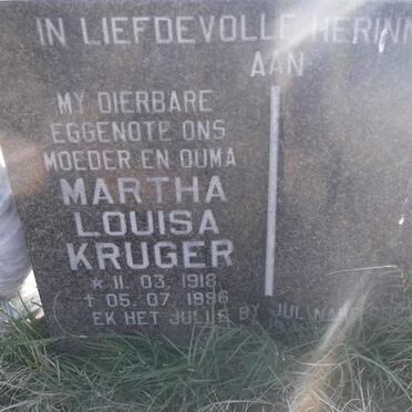 KRUGER Martha Louisa 1918-1996