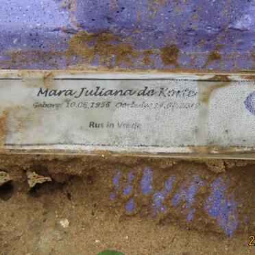 KORTE Mara Juliana, de 1956-201?