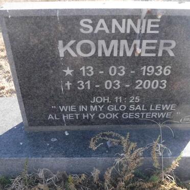 KOMMER Sannie 1936-2003