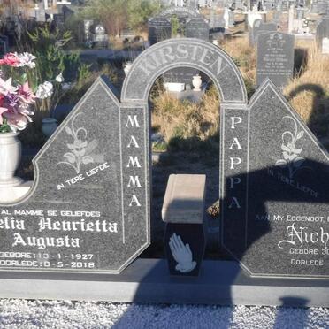 KIRSTEN Nicholas 1924-1988 &amp; Emelia Henrietta Augusta 1927-2018