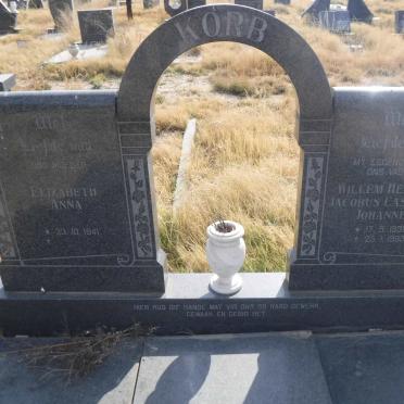 KORB Willem Hendrik Jacobus Casparus Johannes 1938-1983 &amp; Elizabeth Anna 1941-