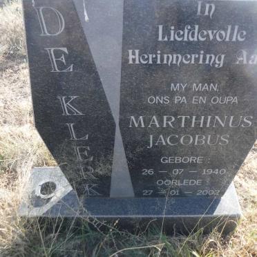 KLERK Marthinus Jacobus, de 1940-2002
