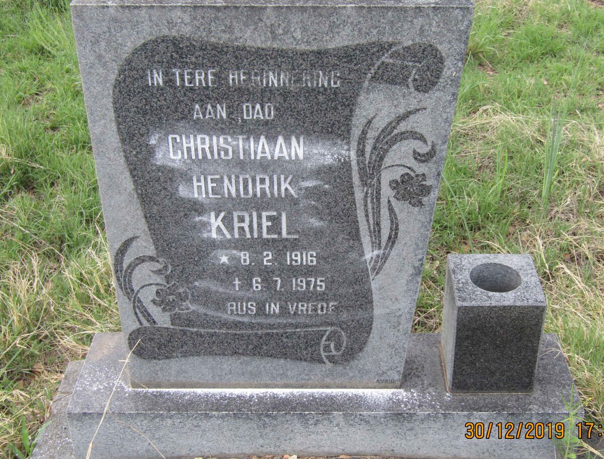 KRIEL Christiaan Hendrik 1916-1975