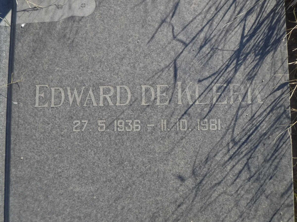 KLERK Edward, de 1936-1981
