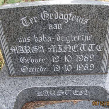 KARSTEN Marga Minette 1989-1989