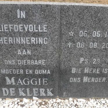 KLERK Maggie, de 1927-2000