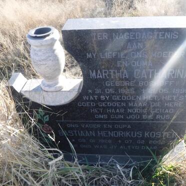 KOSTER Bastiaan Hendrikus 1926-2002 &amp; Martha Catharina BOSHOFF 1925-1995