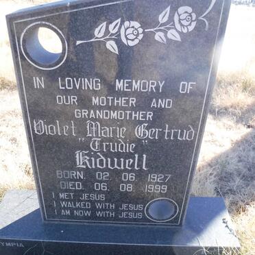 KIDWELL Violet Marie Gertrud 1927-1999