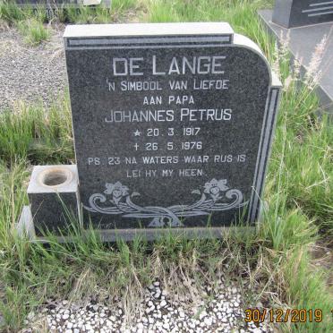 LANGE Johannes Petrus, de 1917-1976