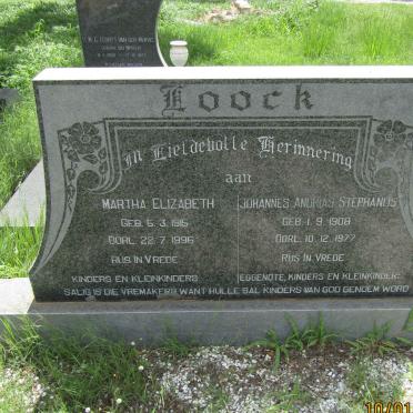 LOOCK Johannes Andrias Stephanus 1908-1977 &amp; Martha Elizabeth 1915-1996