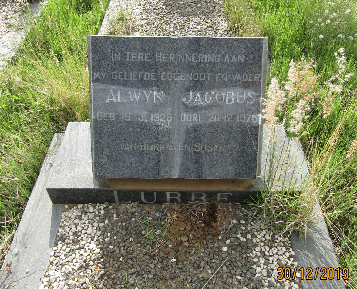 LUBBE Alwyn Jacobus 1925-1975