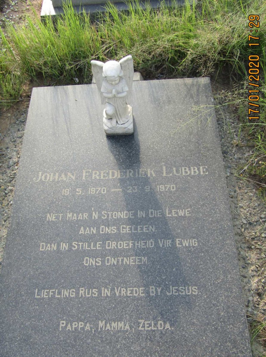 LUBBE Johan Frederiek 1970-1970