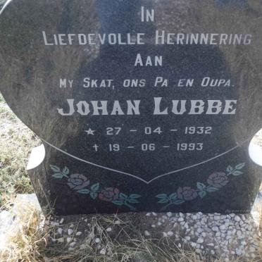 LUBBE Johan 1932-1993