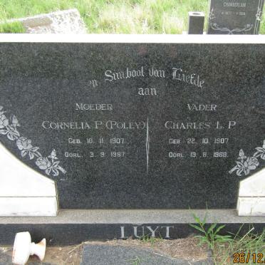 LUYT Charles L.P. 1907-1968 &amp; Cornelia P. 1907-1987