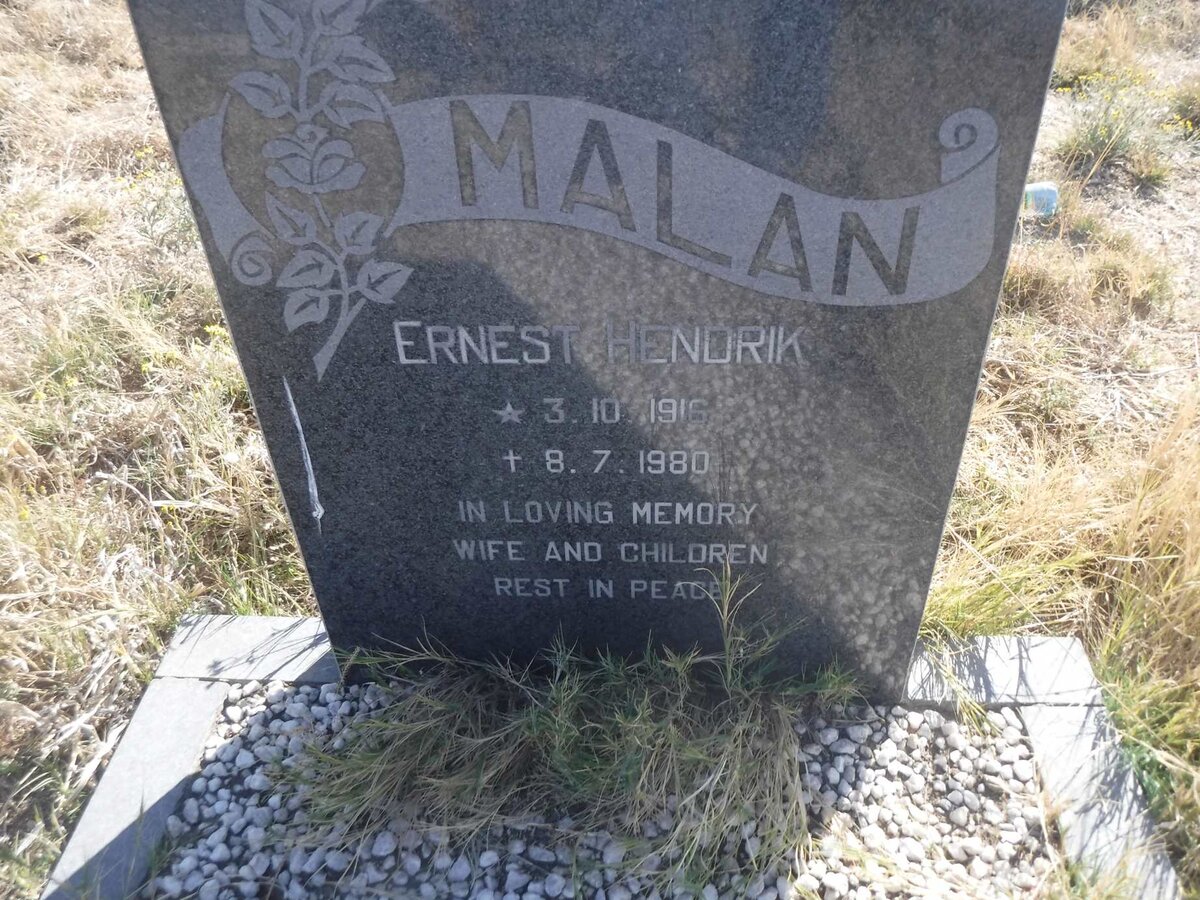 MALAN Ernest Hendrik 1916-1980