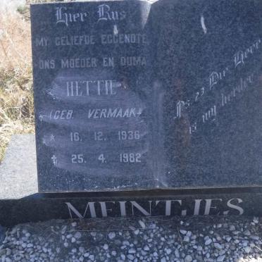 MEINTJES Hettie nee VERMAAK 1936-1982