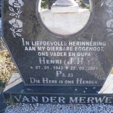 MERWE Henri J.H., van der 1943-2001