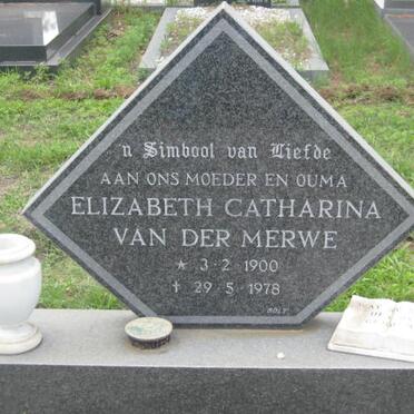 MERWE Elizabeth Catharina, van der 1900-1978