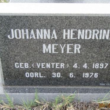 MEYER Johanna Hendrina nee VENTER 1897-1976