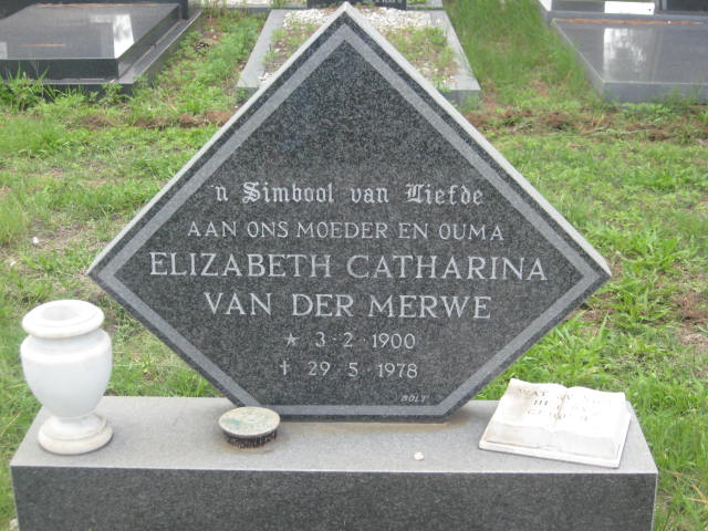MERWE Elizabeth Catharina, van der 1900-1978