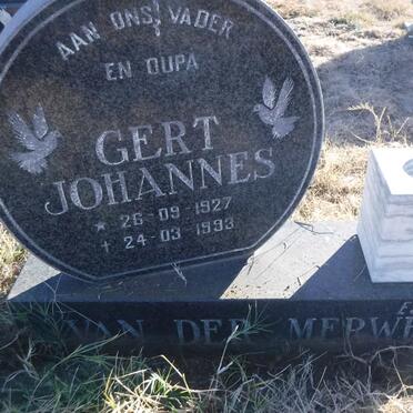 MERWE Gert Johannes, van der 1927-1993