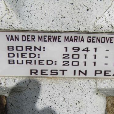 MERWE Maria Genoveva Petronella, van der 1941-2011