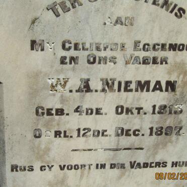 NIEMAN W.A. 1813-1897