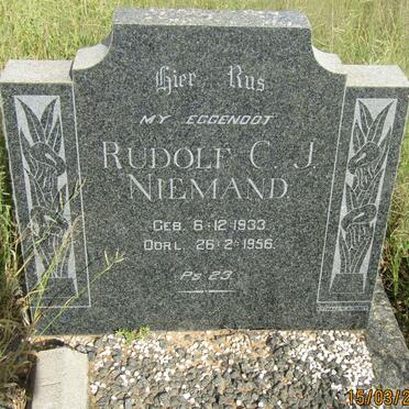 NIEMAND Rudolf C.J. 1933-1956