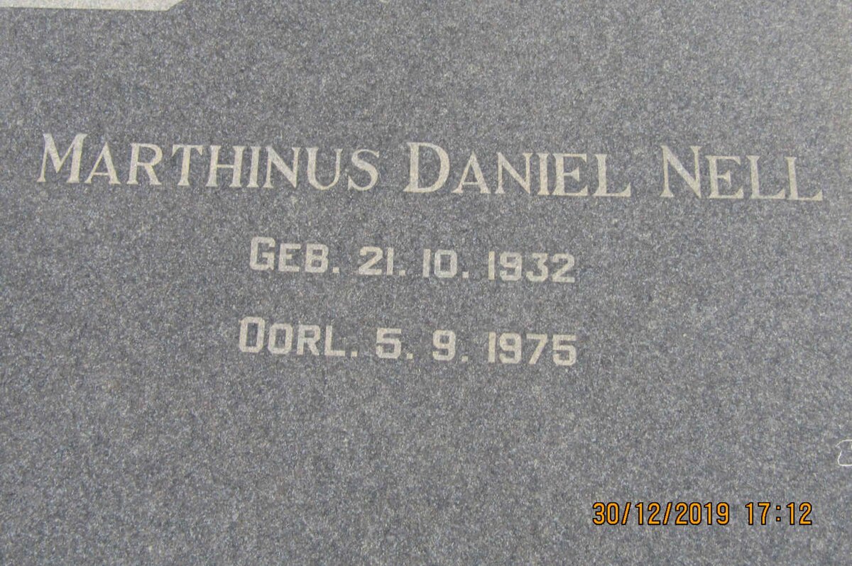NELL Marthinus Daniel 1932-1975