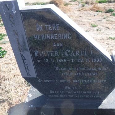 NIEKERK Pieter Carel, van 1955-1998