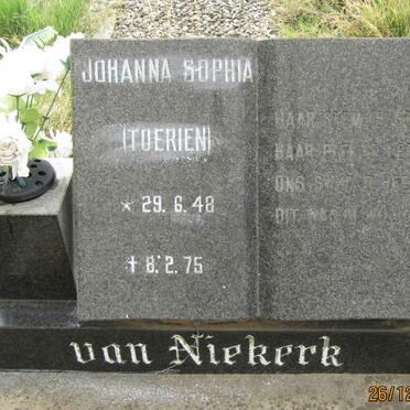 NIEKERK Johanna Sophia, van nee TOERIEN 1948-1975
