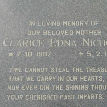 NICHOLL Clarice Edna 1907-1976