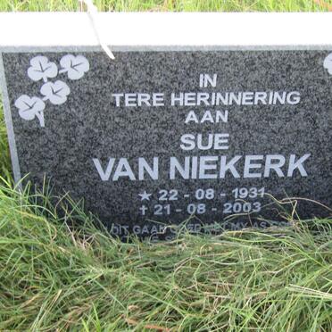 NIEKERK Sue, van 1931-2003