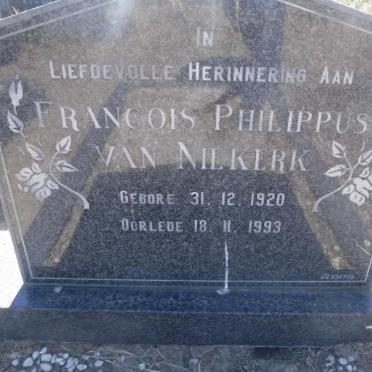 NIEKERK Francois Philippus, van 1920-1993