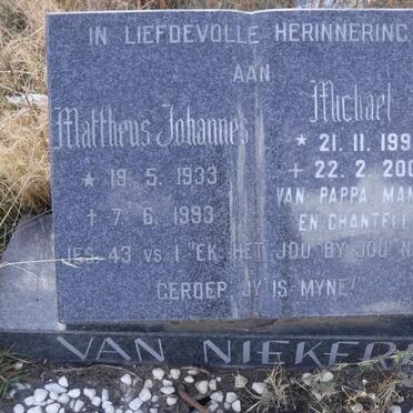 NIEKERK Mattheus Johannes, van 1933-1993 :: VAN NIEKERK Michael 1996-2003