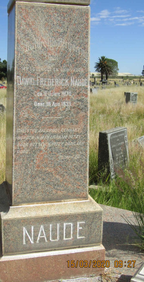 NAUDE Dawid Frederick 1870-1939