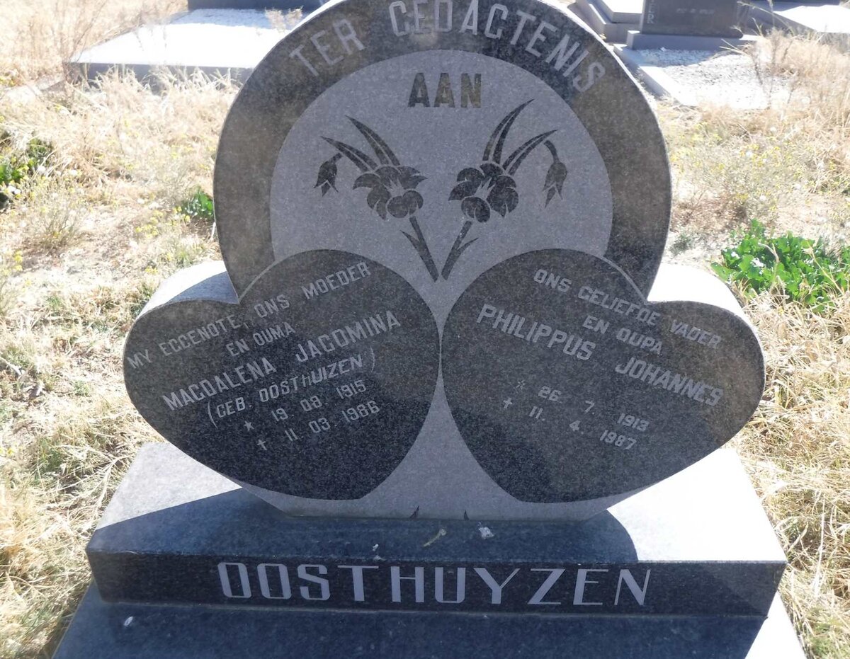 OOSTHUYZEN Philippus Johannes 1913-1987 &amp; Magdalena Jacomina OOSTHUIZEN 1915-1988