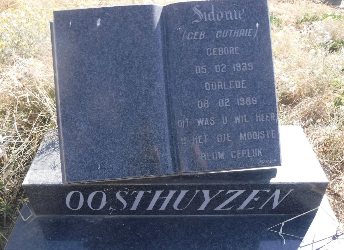 OOSTHUIZEN Sidonie nee GUTHRIE 1939-1986
