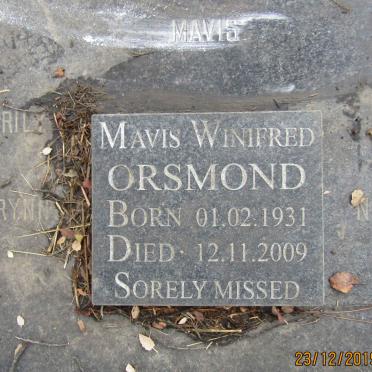 ORSMOND Mavis Winifred 1931-2009