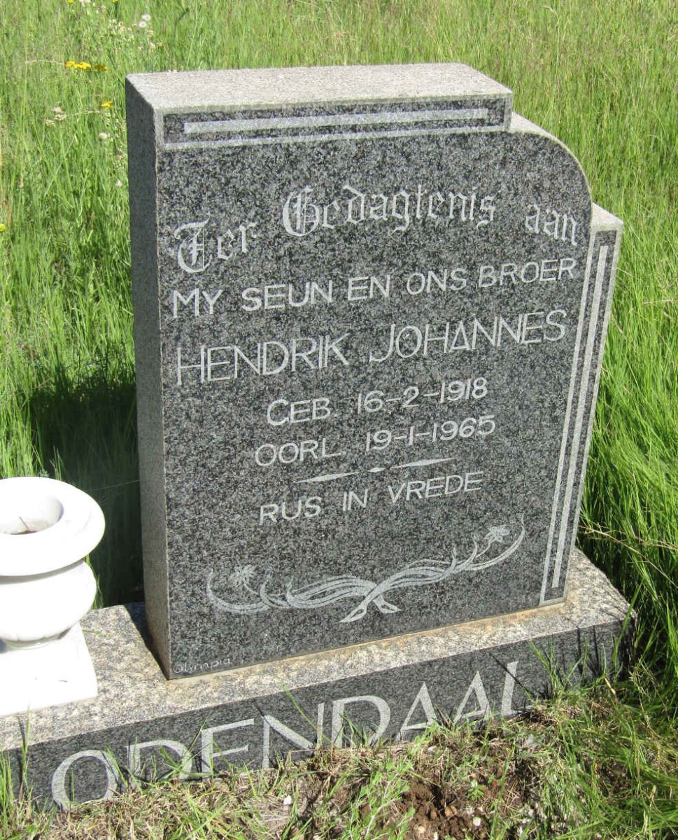 ODENDAAL Hendrik Johannes 1918-1965