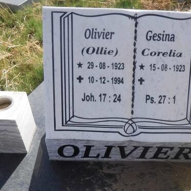 OLIVIER Olivier 1923-1994 &amp; Gesina Corelia 1923-
