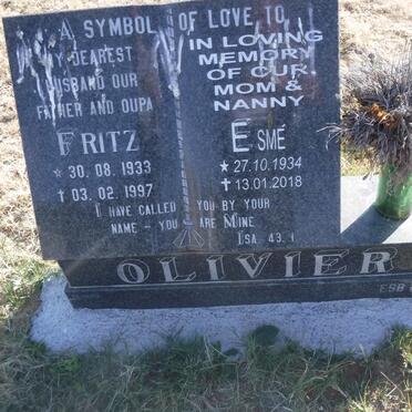 OLIVIER Fritz 1933-1997 &amp; Esme 1934-2018