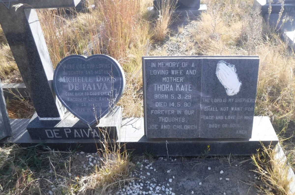 PAIVA Robert, de 1965-1992 :: DE PAIVA Michelle Doris 1967-2004 :: DE PAIVA Thora Kate 1929-1980