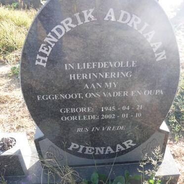 PIENAAR Hendrik Adriaan 1945-2002