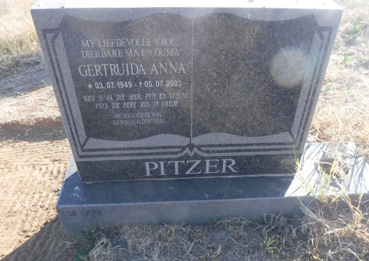 PITZER Gertruida Anna 1949-2003